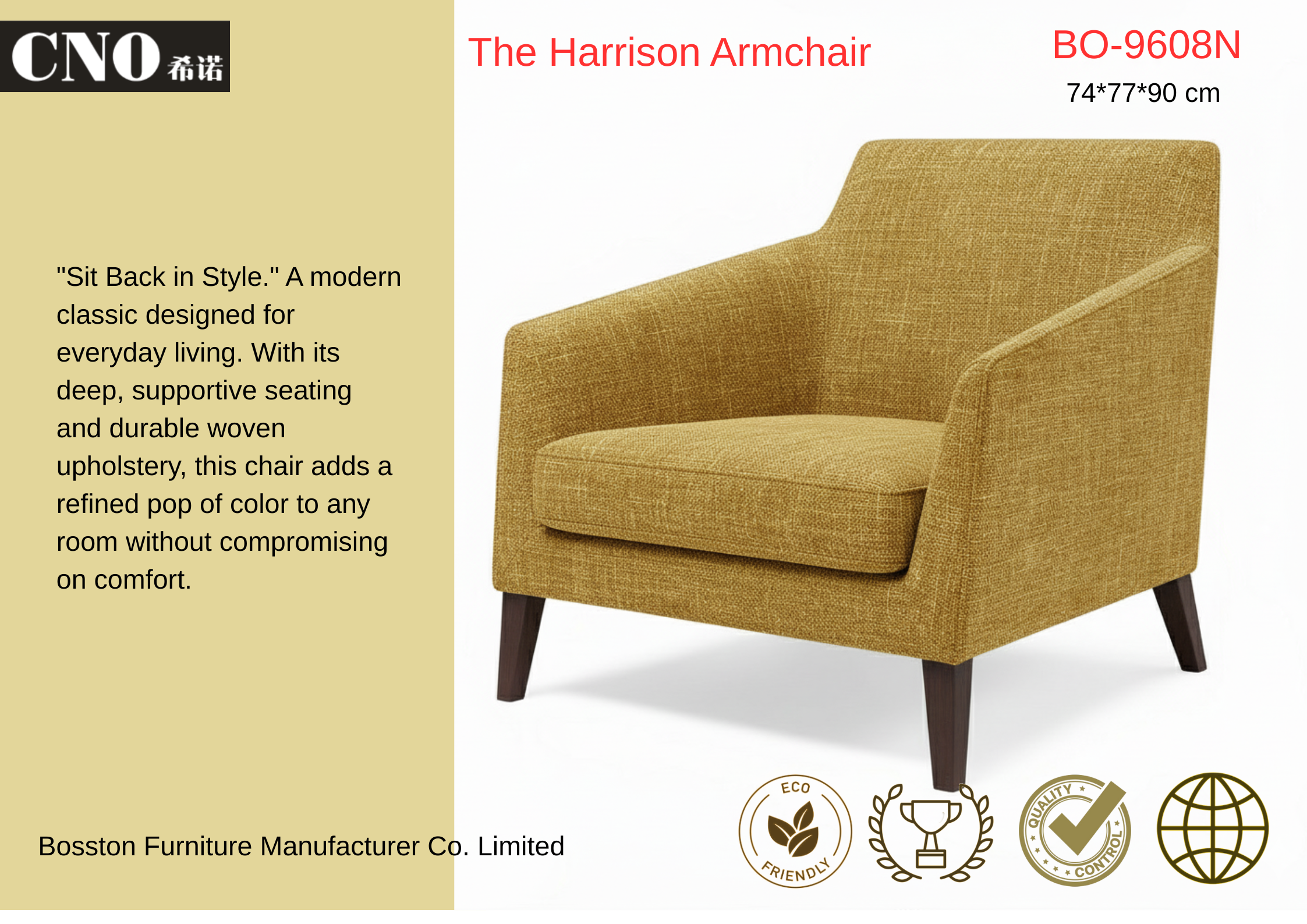 The Harrison Armchair BO-9608N